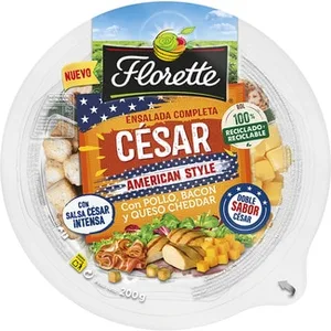 Ensalada Completa César American Style con Pollo, Bacon y Queso Cheddar  Florette 200 G