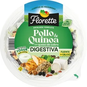 Ensalada Completa Digestiva con Pollo & Quinoa, Queso de Cabra y Salsa Yogur con Limón Florette
