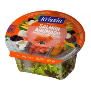 Ensalada de Salmón Ahumado, Queso de Cabra y Mango Krissia 160 G