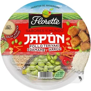 Ensalada Sabores del Mundo Japón con Pollo Teriyaki, Edamame y Arroz con Salsa Asiática con Sésamo Florette