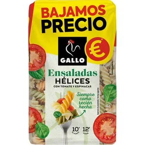 Pasta Hélices con Tomate y Espinaca Ensaladas Gallo 675 G.