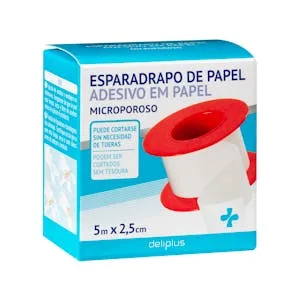 Esparadrapo de Papel Adhesivo Microporoso Color Blanco Deliplus 1 UD
