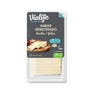 Violife Especialidad Vegana con Aceite de Coco y Vitamina B12 con Sabor Semicurado, Cortada en Lonchas Violife 200 G.