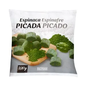 Espinaca Picada en Porciones Hacendado Ultracongelada 0.5 KG