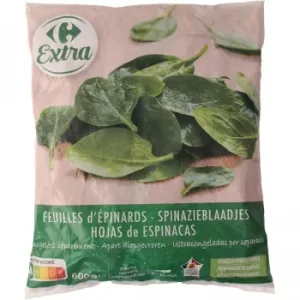 Espinacas en Hojas Carrefour Extra 600 G.