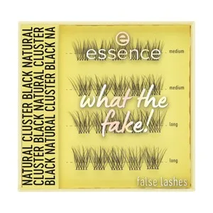 Essence What The Fake! Tono 06 Natural Cluster Black Negro Pestañas Postizas Efecto Volumen y Lago Extremo.