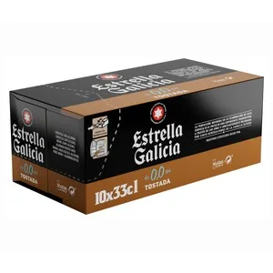 Estrella Galicia Cerveza Tostada sin Alcohol 0.0 % 10 Uds 33 Cl. 3300 ML