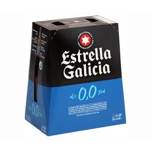 Estrella Galicia Cervezas sin Alcohol (0,0% Vol.) Pack de 6 Botellas de 25 Cl. 1500 ML