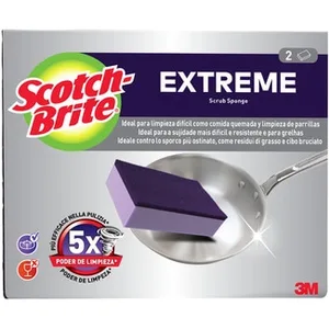 Estropajo con Esponja Fibra Extreme Ideal para Limpieza Difícil como Comida Quemada o Limpieza de Parrillas Scotch Brite