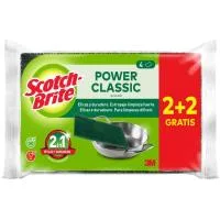 Estropajo de Fibra Verde Classic Scotch-brite, Pack 2+2 Uds