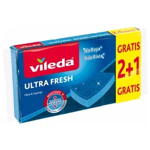 Vileda Estropajo Fibra con Esponja Ultra Fresh No Raya Vileda 2+1 Uds. 2 UD