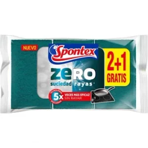 Estropajo Fibra y Espuma Spontex Zero 2+1
