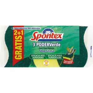 Estropajo Poder Verde con Esponja 2 u