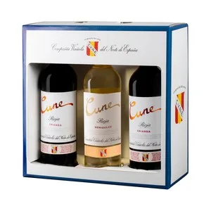 Cune  Estuche con Botellas (2) de Vino Tinto Crianza y Botella de Vino Blanco con DOC Rioja Cune.