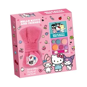 Hello Kitty Estuche de Belleza (turbante y Paleta de Maquillaje) Infantil.