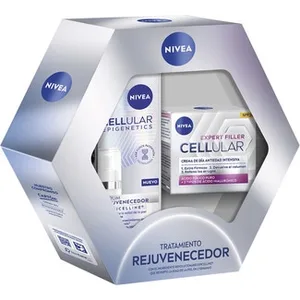 Estuche Expert Filler Cellular con Crema de Día Antiedad Intensiva Spf-30 + Sérum Facial Protector Diario Spf-50+ Dosificador 30 Ml Nivea