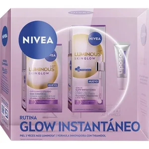 Estuche Luminous 630 Skin Glow Instantáneo con Exfoliante Líquido Sérum Instantáneo Dosificador 30 Ml + Glowy Lips Nivea