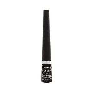 Rimmel Exaggerate Tono 001 Eyeliner Líquido con Aplicador de Punta Fina y con Acabado Intenso.