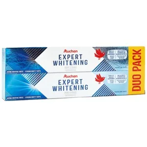 Producto Alcampo Expert Whitening Pasta de Dientes Blanqueante, con Sabor a Menta Fuerte 2 X 75 Ml. 150 ML
