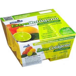 Extra Colágeno Gelatina Sabor Cítricos sin Azúcar sin Gluten sin Lactosa Pack 4  Yelli Frut 100 G