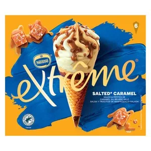 Extréme de Nestle Cono de Helado de Vainilla y Caramelo Salado 6 X 110 Ml. 660 ML
