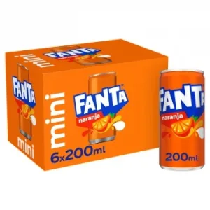 Fanta de Naranja Mini Pack 6 Latas 20 Cl.