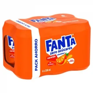 Fanta de Naranja Zero Pack 6 Latas 33 Cl.