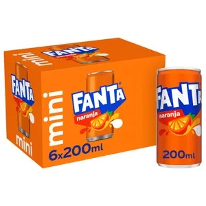 Fanta Mini Refresco de Naranja Pack Lata 6 Und X 200 Ml. 1200 ML