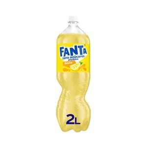 Fanta Zero Refresco de Limón sin Azúcares Añadidos  Botella de 2 L. 2000 ML