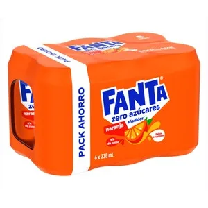 Fanta Zero Refresco de Naranja sin Azúcares Añadidos Pack de 6 Latas X 330 Ml. 1980 ML