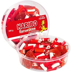 Favoritos Red & White Regalices Surtidos Rojos y Blancos en Formato Familiar  Haribo 500 G