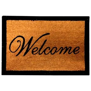 Actuel Felpudo (40 X 60 Cm) de Fibra de Coco, con el Mesaje "welcome".