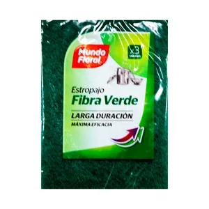 Mundo Floral Fibra Verde 3 Uds
