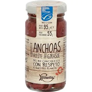 Filete Anchoa Cantábrico Aceite Girasol MSC Tarro 55 Gr