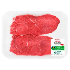 Alcampo Cultivamos LO Bueno Filetes de 1ª a de Vacuno Villa del Monte, Ideales para Plancha o Freir. 750 G