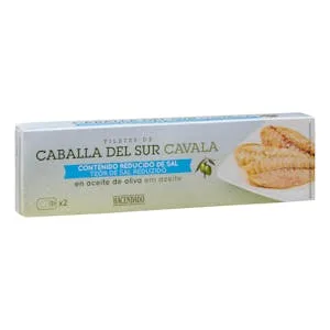 Filetes de Caballa del Sur Contenido Reducido en Sal Hacendado en Aceite de Oliva 0.24 KG