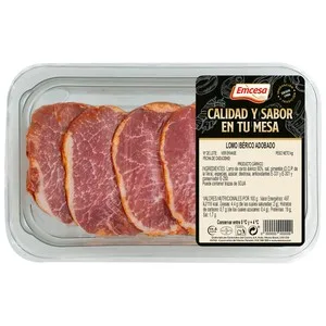 Emcesa Filetes de Cinta de Lomo de Cerdo Ibérico Adobado 200 G.