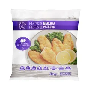 Filetes de Merluza al Huevo Hacendado Ultracongelados 0.6 KG