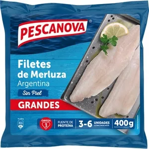 Filetes de Merluza Argentina sin Piel Grandes 3-6 Unidades Pescanova