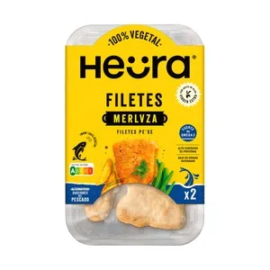 Heüra Filetes Vegetales Estilo Merluza Rebozada, a Base de Proteína de Soja 160 G.