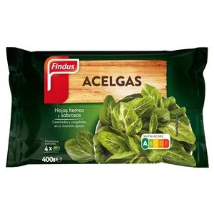 Findus Acelgas en Hojas Seleccionadas y Congeladas en Menos de 1 Día Findus 400 G.