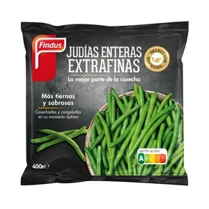 Findus Judía Entera Extrafina Seleccionadas y Congeladas en Pocas Horas Findus 400 G.