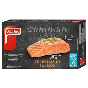 Findus Supremas de Salmón sin Piel y Procedentes de Acuicultura Sostenible Certificada (asc) Findus Summun 2 Uds. 200 G