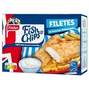 Findus Fish & Chips Filetes de Pescado MSC (pesca Sostenible Certificada) Rebozados 240 G.