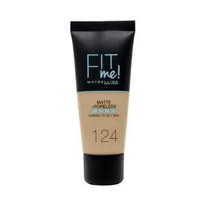 Maybelline Fit Me! Tono 124 Soft Sand Base de Maquillaje  con Acabado Mate, para Pieles Normales a Grasas.