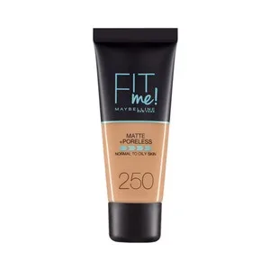 Maybelline Fit Me! Tono 250 Fondo de Maquillaje con Acabado Mate, para Pieles Normales a Grasas.
