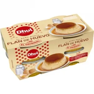Flan de Huevo al Baño María Dhul sin Gluten Pack de 4 Unidades de 110 G.