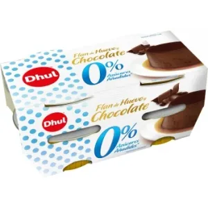Flan de Huevo Chocolate sin Azúcar Añadido Dhul Pack de 4 Unidades de 100 G.