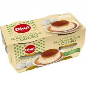 Flan de Huevo y Queso al Baño María Dhul sin Gluten Pack de 4 Unidades de 110 G.