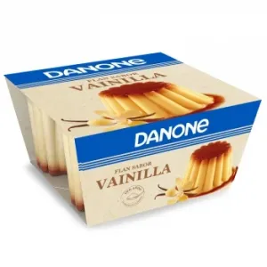 Flan de Vainilla Danone Danet sin Gluten Pack de 4 Unidades de 95 G.